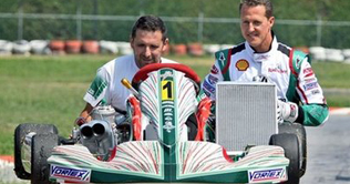 Michael Schumacher in kart action 